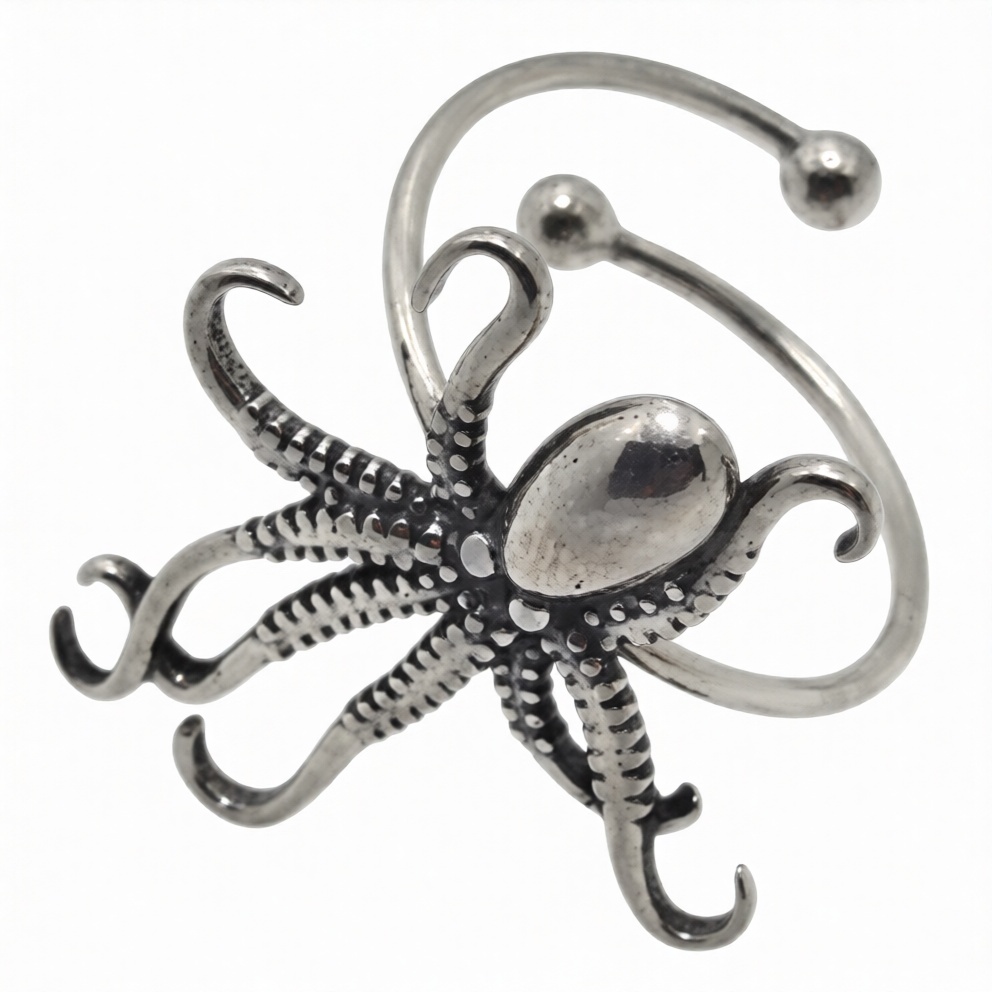 Anillo de acero quirurgico pulpo